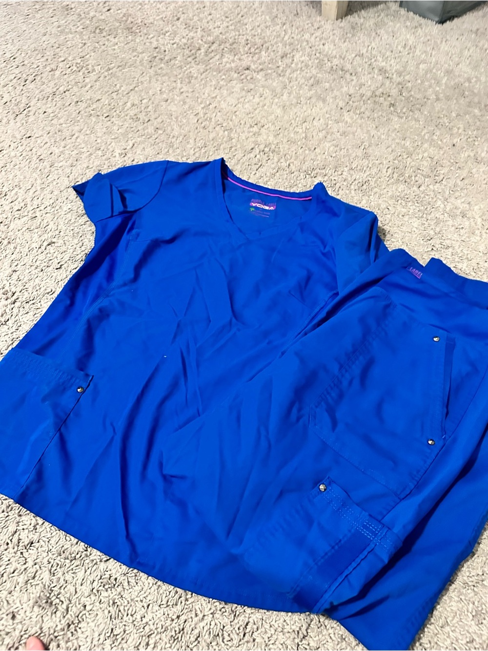 Healing hands Purple label Royal Blue Scrub set top and pants